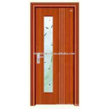 Portes en bois en acier avec verre dessins JKD-2003(C) pour pièce intérieure utilisée